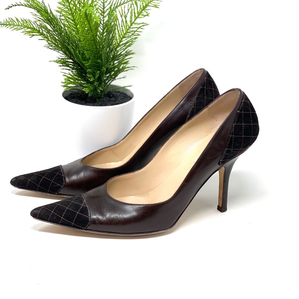Michael Kors Brown Quilted Leather Heels 7.5